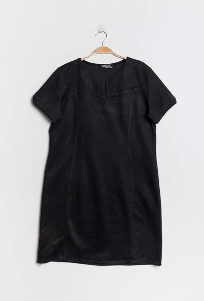 Immagine di SUEDE DRESS KEY HOLE NECK LINE